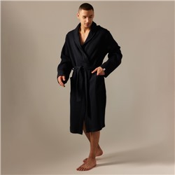 Халат вафельный мужской SL HOME: Basic «Дарк Маре», размер S, хлопок 100%, чёрный