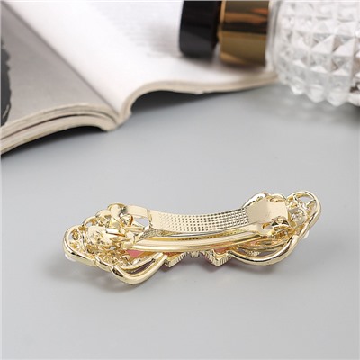 Заколка - автомат для волос QF «Розмари», бант, 7 см, золото