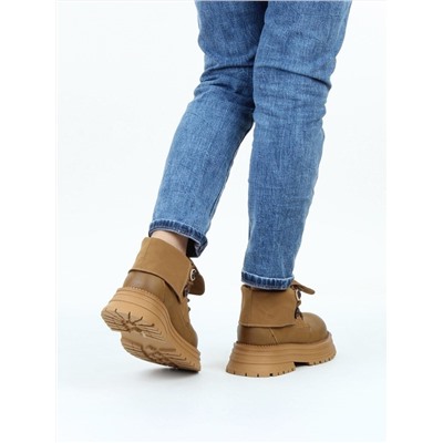 01-A14-2 LT. BROWN Ботинки демисезонные женские (натуральная кожа)