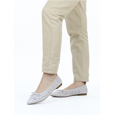 06-7388-66R GRAY/BEIGE Туфли летние женские "Лодочки" (натуральная кожа)