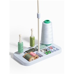 Органайзер-стойка для ниток, на подставке, 20.7×10.8×36.5 см, голубой, белый