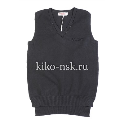 88259 Жилет для девочки удлиненный Черный/134