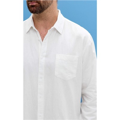 Рубашка д/р лен F111-0450-1 white