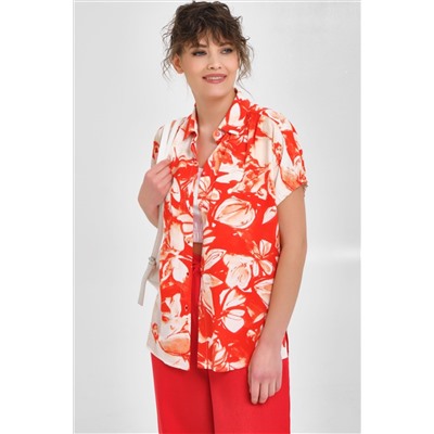Блузка красная с принтом