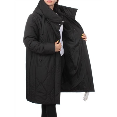 1119 BLACK Пальто зимнее облегченное женское (холлофайбер 150 гр.)