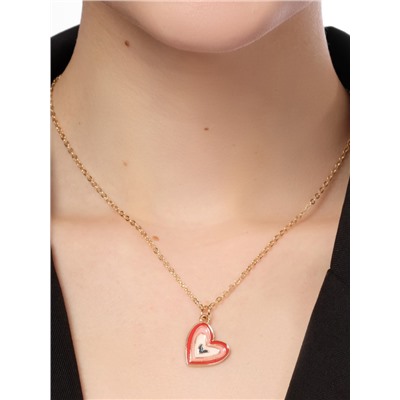 Кулон на цепочке «Сердце», иллюзия, цветной в золоте, 47 см