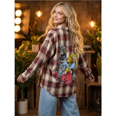 Рубашка с принтом на спине