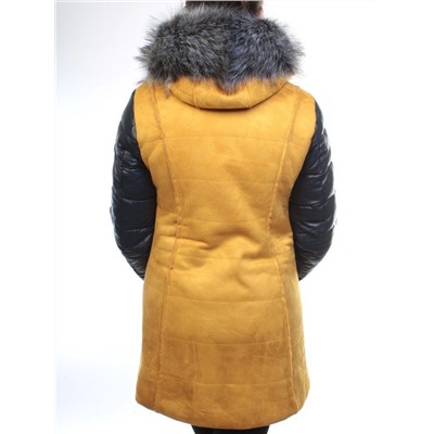 5157 YELLOW Парка женская зимняя (150 гр синтепон, искусственный мех)