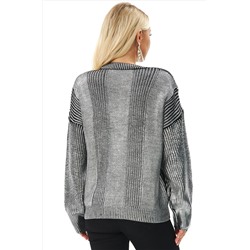 Женский свитер оверсайз с напылением металлик Happyfox