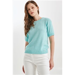 Блуза вязаная мятно-зелёного цвета