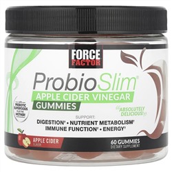 Force Factor, ProbioSlim®, жевательные мармеладки с яблочным уксусом, 60 жевательных таблеток
