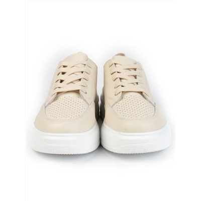 05-HY14-1D BEIGE Кроссовки женские (натуральная кожа)