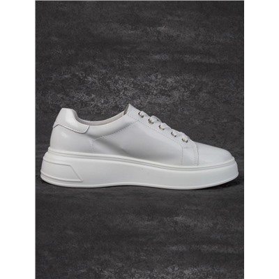 05-PDD215-2 WHITE Кроссовки женские (натуральная кожа)