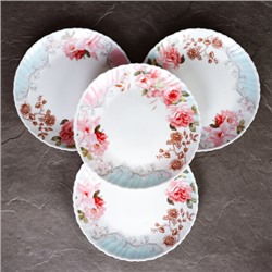 Набор тарелок 6 штук 190 мм / LHP-75XN (6801) Розы на голубом /уп 12/ 653686