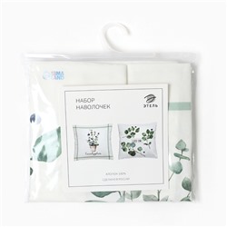 Наволочки декоративные набор 2 шт. «Этель. Эвкалипт», 48×48 см, хлопок 100%