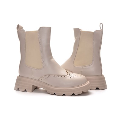 998 Fashion A9489-МП/Z Ботинки женские молочн иск кожа, подклад нат шерсть