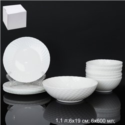 Столовый набор 13 предметов фактурный белый  WV13AT 75685 (WHITE) (уп 4)