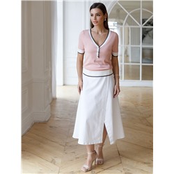 Джемпер с V-вырезом с коротким рукавом из вискозы