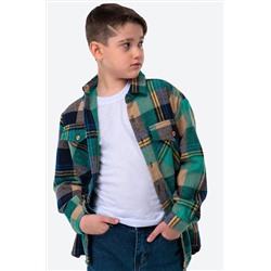 Детская теплая фланелевая рубашка в клетку Happyfox