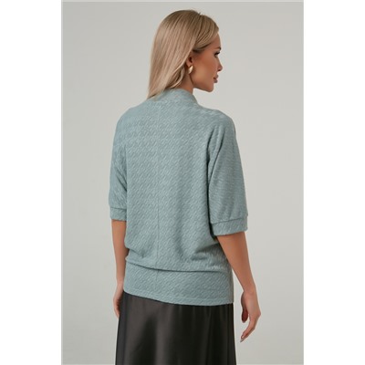 Трикотажный джемпер с рукавом летучая мышь цвета ментол Андреа №2