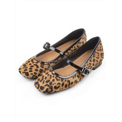 06-H11A-15Y BROWN/LEOPARD Туфли женские (натуральная кожа с ворсом)