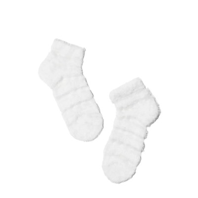 CONTE ELEGANT COMFORT Короткие пушистые носки с полосками из прозрачной сетки