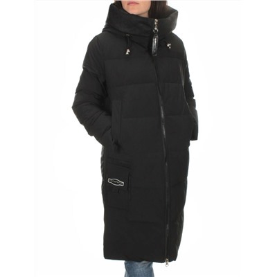 C1046 BLACK Пальто зимнее женское (200 гр. холлофайбер)
