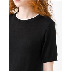 Джемпер вязаный чёрный с короткими рукавами