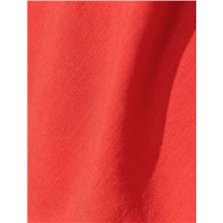 Свободный топ с U-вырезом изо льна с вискозой по косой