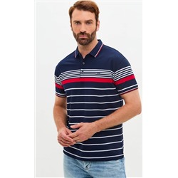 Футболка-поло F411-07-602 d.blue