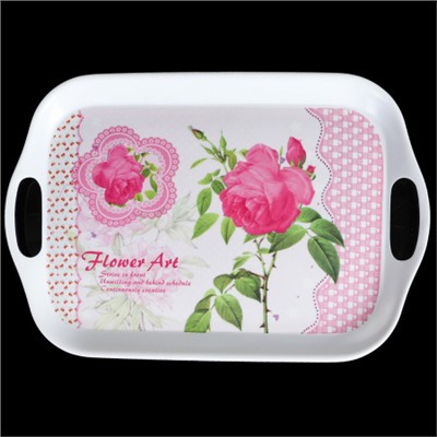 Поднос прямоугольный с ручками 32х25 см / 8010 /уп 50/*