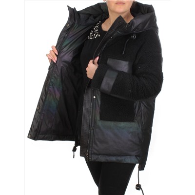 M - 2183 BLACK Куртка зимняя женская MEAJIATEER (200 гр. био-пух)
