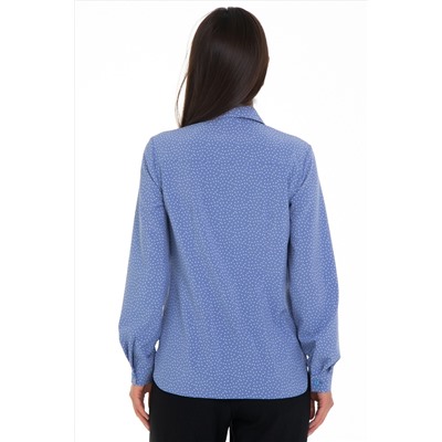 Рубашка сине-голубого цвета в горошек