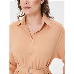 Платье А-образного силуэта золотисто-оранжевого цвета с поясом