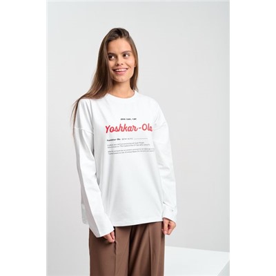Лонгслив женский белый "Дом там где..."