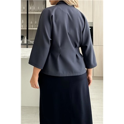 Жакет серо-синий с укороченными рукавами Юджини №3