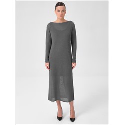 Платье вязаное тёмно-серое с длинным рукавом