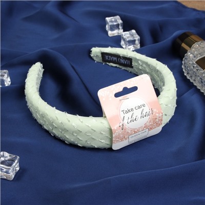 Ободок для волос QF «Жаннет», стиль, 3 см, зелёный