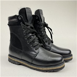 Ботинки мужские юфтевые чёрные на войлочной подошве