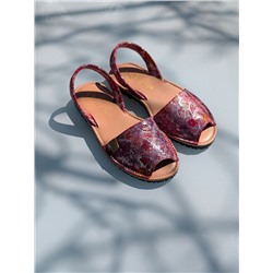 Босоножки -Абаркасы от Ab.Zapatos 320-8 Hojas Rojas АКЦИЯ