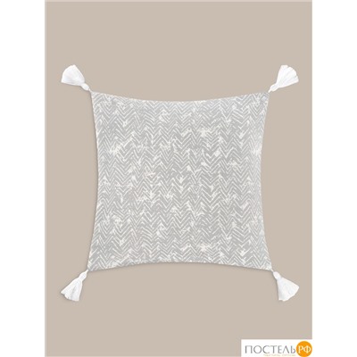 ESTIA ЕВА экрю/сер. Декоративная подушка 45x45, 1пр, 60% полиэстер, 35% хлопок, 5% лён