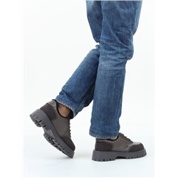 03-XKL23-171R DK.GRAY Полуботинки утепленные женские (натуральная кожа, натуральная замша, байка)