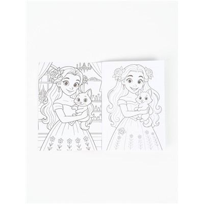 Подарочный набор, блокнот раскраска А6, 32 л., ручка пиши-стирай «Принцесса»