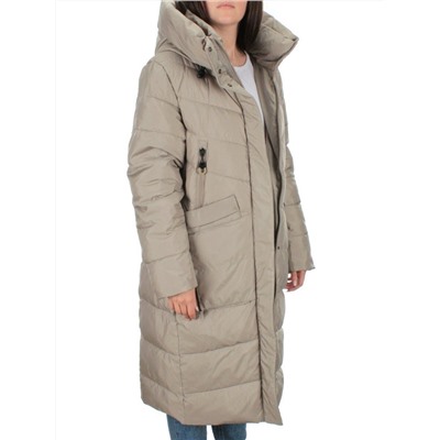 2077 GRAY/BEIGE Пальто зимнее женское (200 гр .холлофайбер)