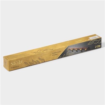 Крючки для полотенец на планке Stölz Hölzern Premiere, 45×3.5×4.2 см, тёмное дерево