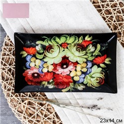 Блюдо прямоугольное 23x14 см / S322314 U092-1 GREY Жестово / уп 6/72/ цветная коробка