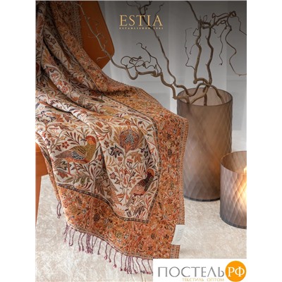 Estia СЭВИНА Плед терракот. 130х170 см, 1 пр., 95% хлоп./5% шерсть, 250 гр/м2