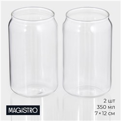 Стаканы Magistro «Брук», 350 мл, 7×12 см, набор 2 шт., стекло, прозрачные