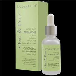 Сыворотка для проблемной лица Clear & Pure ULTRA CARE Anti-Acne эффективно борется против акне, черных точек и нормализует выработку себума.