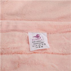 Плед пушистый Lusnug теплый мягкий Розовый 2019-C29 200x220